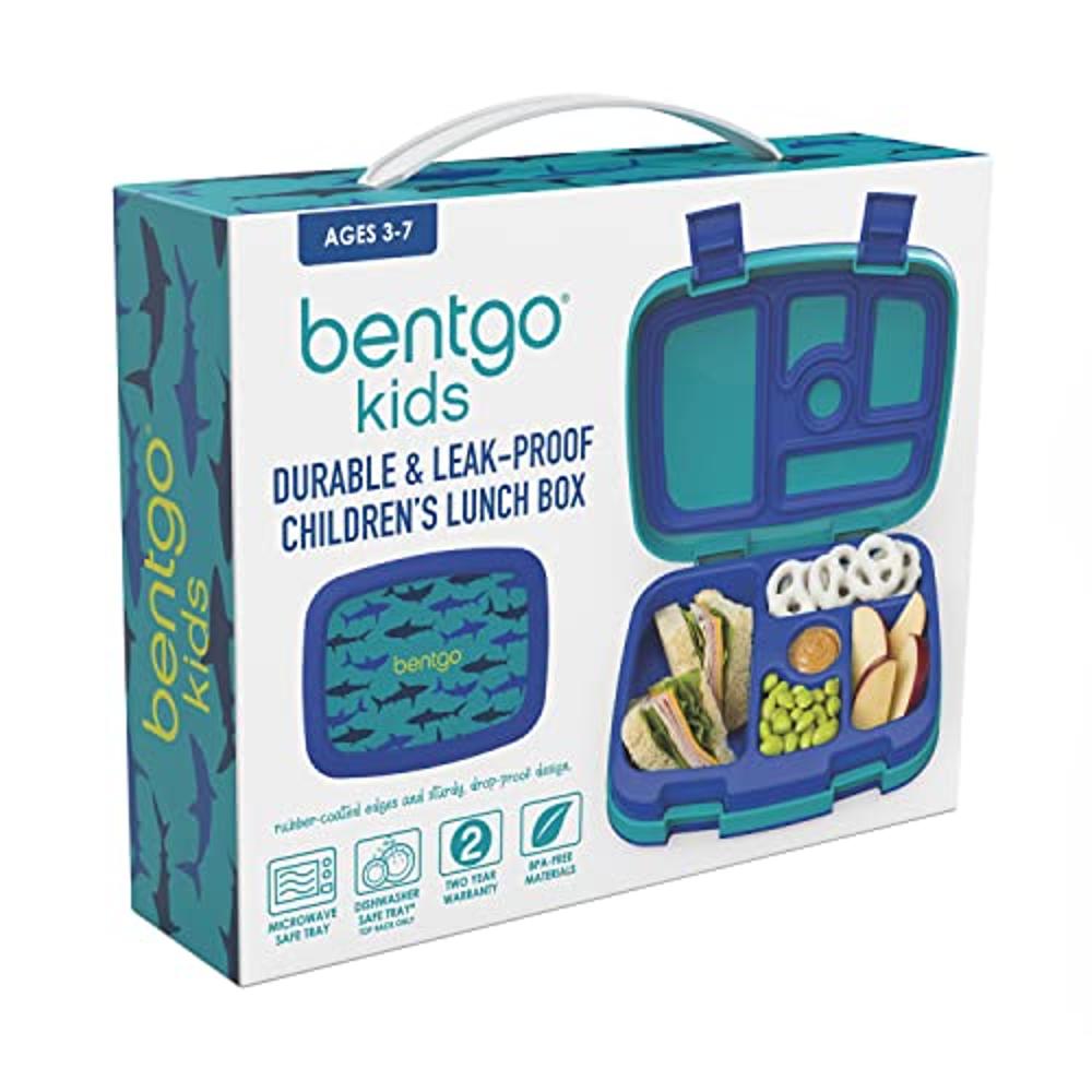  Bentgo Kids Brights Fiambrera infantil a prueba de fugas, 5  compartimentos, estilo bento, tamaño de porción ideal para edades de 3 a 7  años, libre de BPA y materiales aptos para