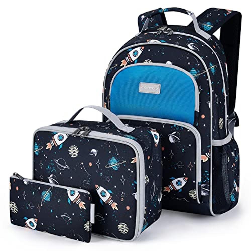 Mochilas para niñas, escuela, lindas mochilas para niños, con lonchera  aislada, juego para la escuela primaria, Azul Galaxia, Mochila