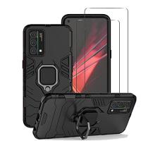  Chengmi ZMONE Phone Case for Realme GT Master Edition Case with  Glass Screen Protector [2 Pack] Heavy Duty Dual Layer Military Grade  Shockproof Protective Cover with Magnetic Ring Kickstand - Red 
