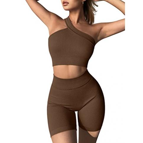  OQQ Workout Outfits for Women 2 Piece Ribbed Seamless