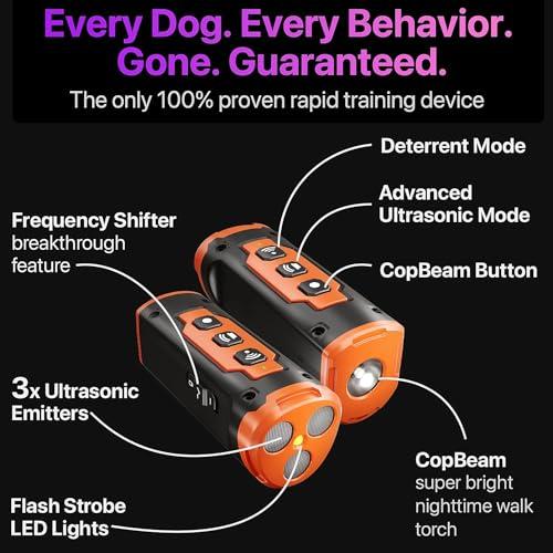NPS Dog Bark Deterrent Devices w/ 3X Sonic emitters 50ft Range