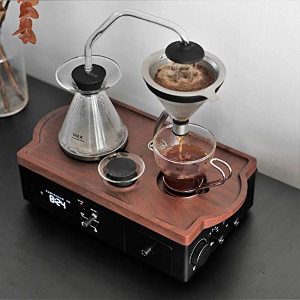 Coffee Alarm Clock Coffee Maker- 2 Ounces, Black Walnut