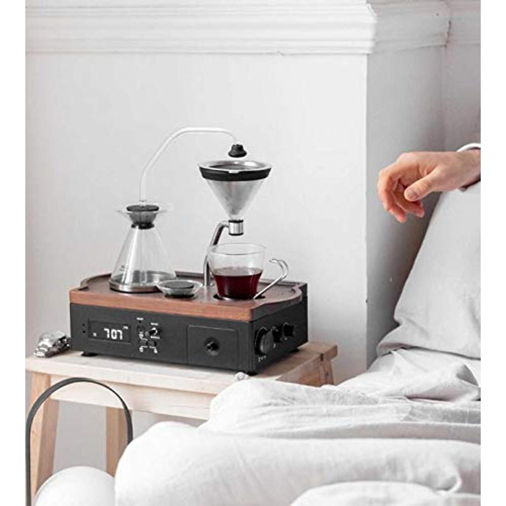 Coffee Alarm Clock Coffee Maker- 2 Ounces, Black Walnut