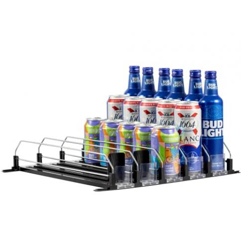 Uizokequq Organizador de bebidas para nevera, organizador de latas de soda  para refrigerador, ancho ajustable, dispensador de bebidas autoempujable