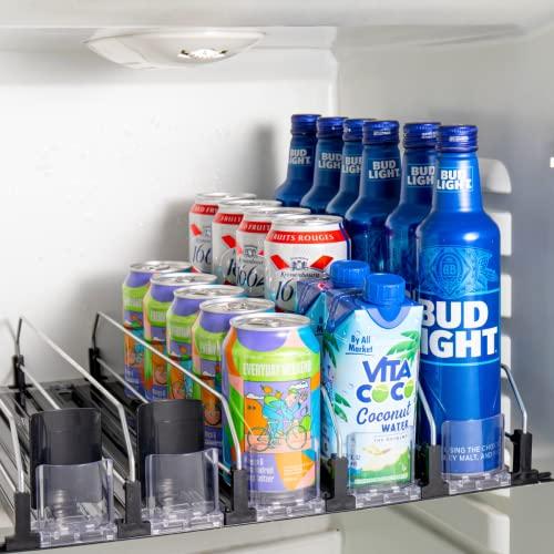  Organizador de latas de soda para refrigerador, organizador  automático de almacenamiento de latas de bebidas, contenedor dispensador de  plástico, soporte apilable para bebidas para gabinetes, campamento,  refrigerador, congeladores : Hogar y