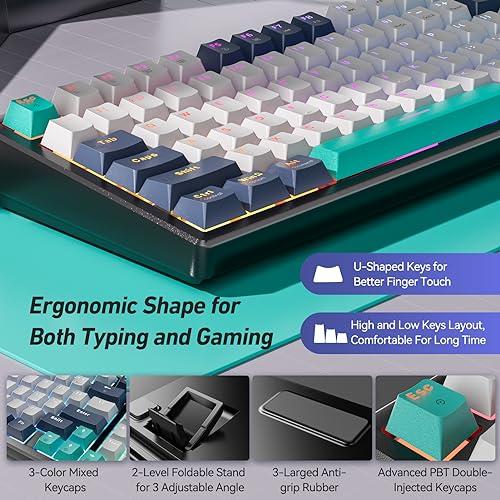EarlyLit Mechanical Gaming Keyboard, HotSwappable Wired PC Keyboard