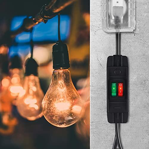 Makevivi 2 Way Extension Cord with On/Off Switch 3 Prong Outdoor
