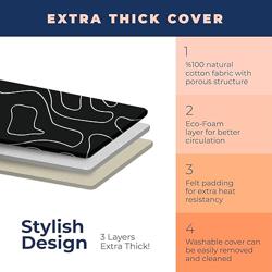 Ironing Board Compact Space Saver with Extra Thick 4 Layers Heat Resistant Cover, Foldable for Easy Storage, Height Adjustable - Color Black - Tamaño 43L x 13W