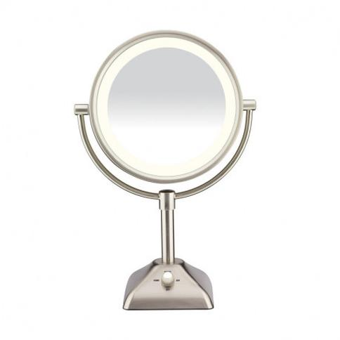 Onyx Professional Espejo de maquillaje con luz LED 2 en 1 con espejo de  mano magnético, espejo circular giratorio regulable, espejo de escritorio