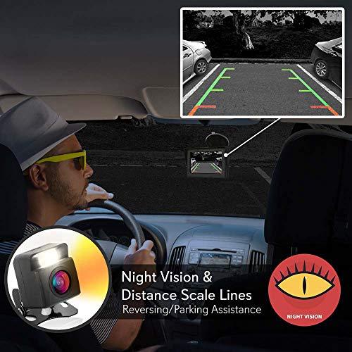 Pyle Cámara de visión trasera inalámbrica – Sistema impermeable de  seguridad inversa para estacionamiento/vehículo con pantalla LCD a color de  video