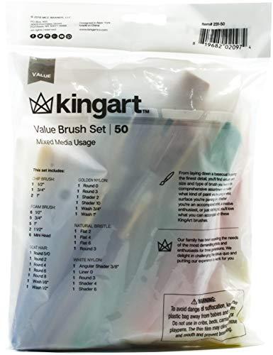 KINGART Mixed Media Value Brush Set Set of 50 Precio Guatemala