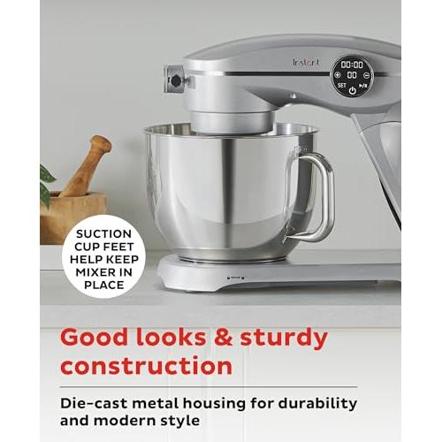 Instant Pot Instant Stand Mixer Pro,600W 10-Speed Electric Mixer with  Digital Interface,7.4-Qt Stainless Steel Bowl,Dishwasher Safe Whisk,Dough  Hook