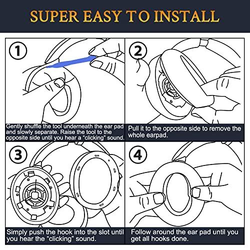  SOULWIT Almohadillas de repuesto para auriculares Sony WH-XB910  XB910N con cancelación de ruido extragraves, para auriculares Bluetooth  inalámbricos Sony WHXB910N, almohadillas para los oídos con piel proteica  más suave, color negro 