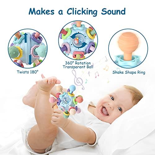 Juguetes sensoriales de dentición para bebés, mordedores para bebés de 0,  3, 6, 9, 12, 18 meses, regalos de ducha para niñas de 1, 2, uno, dos años