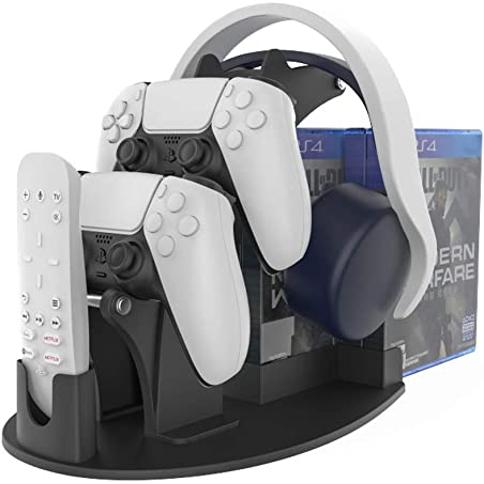 GOTRUTH PS5 Media Remote, 2 controladores DualSense, auriculares  inalámbricos Pulse 3D y organizador de juegos (hasta 7 juegos) para Sony Playstation  5 Accesorios (negro) Color Negro : Precio Guatemala