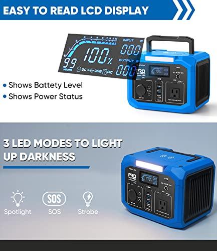 Portable Power Station 350W (500W Surge), Prostormer 299.5Wh/83200mAh  Backup Lithium Battery with 110V AC Outlet and Wireless Charger, Solar  Generator