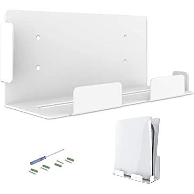 Xahpower Soporte de pared para PS5, soporte de pared de acero para  Playstation 5 Disc y versiones digitales (blanco)