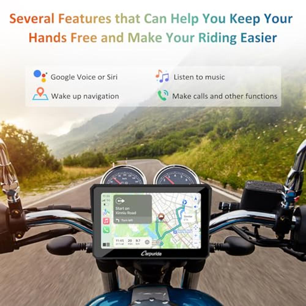 Carpuride W702 Estéreo Inalámbrico Para Automóvil Apple CarPlay & Android  Para Motocicleta,Pantalla Táctil Impermeable de 7 Pulgadas, Compatible con  Bluetooth Dual, Navegación GPS, Siri, Google. : : Electrónica