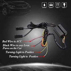 BIHEE Daytime Running Light Assembly for Honda Civic 2016 2017 2018, 2 Color DRL Driving Fog Lamp Waterproof Bright Amber Turn Signal Light Assembly Kit,1 Pair