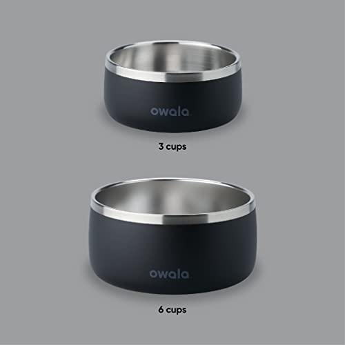 Owala Pet Bowl - Durable Stainless Steel, Food And Water Bowl For Dogs, Cats, And All Pets, Non-Slip Base, 24oz, Pink (Hyper Flamingo