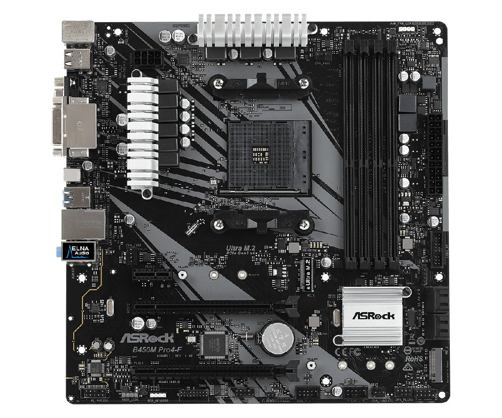 Piastra I/O Shield Posteriore Per Scheda Madre ASRock B450M PRO4 – Nuova, Compatibile