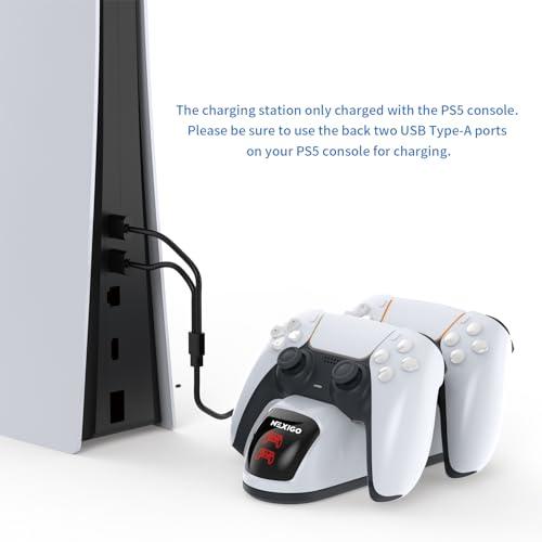  NexiGo Dobe - Cargador de mando de PS5 mejorado, estación de  carga de Playstation 5 con indicador LED, alta velocidad, base de carga  rápida para el control Sony DualSense, blanco : Videojuegos