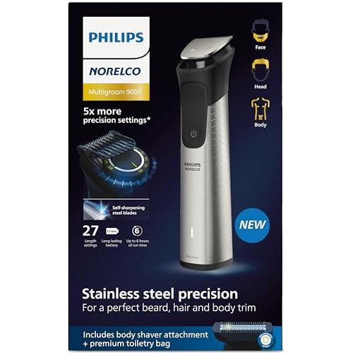Philips Norelco Multi Groomer - Kit de aseo para hombre, 29 piezas,  recortadora para barba, cabeza, cuerpo y cara, no necesita aceite de  cuchilla