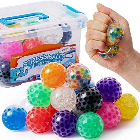 Juego de 24 bolas antiestrés, mini bolas antiestrés, juguetes para niños y  adultos, bolas blandas llenas