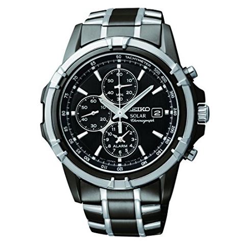 Seiko SSC143 Reloj solar de acero inoxidable para hombre con