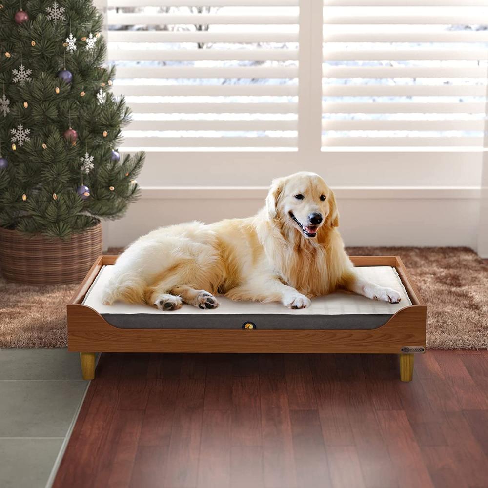 Veehoo Cama Elevada De Madera Para Perro, Marco De Cama De Madera