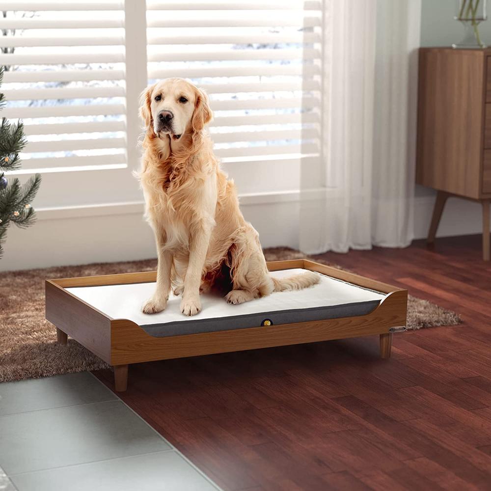 Veehoo Cama Elevada De Madera Para Perro, Marco De Cama De Madera