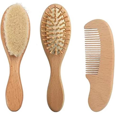 Comprar Cepillo de madera para bebé recién nacido, cepillo de pelo Natural,  cerdas suaves, herramientas para fregar ducha y baño