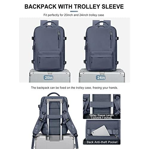 VECAVE Travel Backpack for Women,Airline Flight Approved Waterproof 14 Inch  Laptop Backpack，Carry On Backpack with Shoe Compartment Casual Backpacks