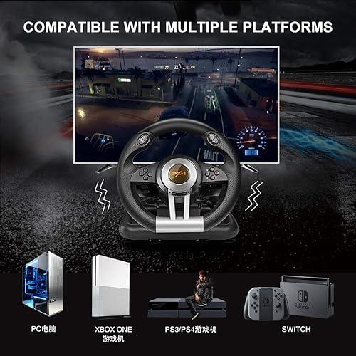 PXN V3II PC Racing Wheel 180° Pedals For Xbox One, Series S X PS3 Switch Orange