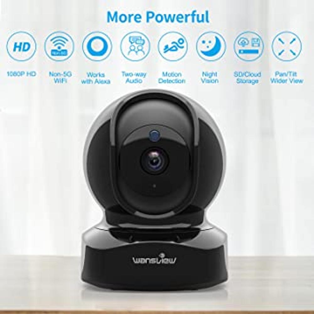 VENZ 2 cámaras de seguridad para interiores, 1080P HD Plug-in WiFi Cámara  para el hogar para bebé/perro/gato/mascota con aplicación de teléfono,  audio