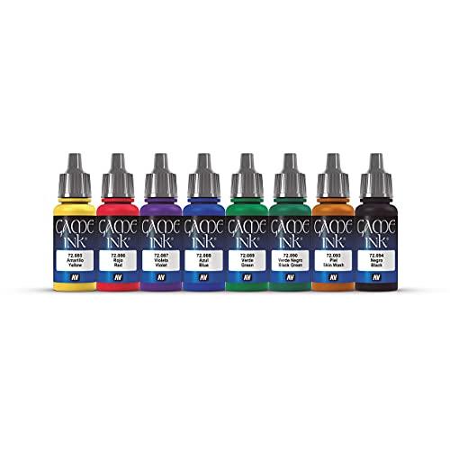 Vallejo Game Ink Paint Set (8 Color) Paint, 0.57 Fl Oz (Pack of 8),Green