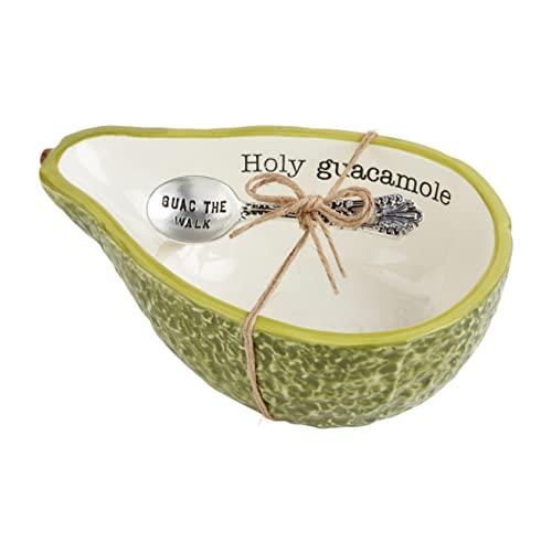 Mud Pie Fiesta Dip Bowl Set, Avocado, 5 X 6 Spoon 3 1/2 Precio