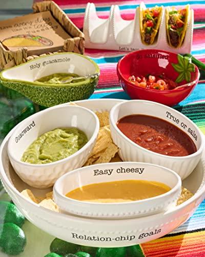 Mud Pie Fiesta Dip Bowl Set, Avocado, 5 X 6 Spoon 3 1/2 Precio