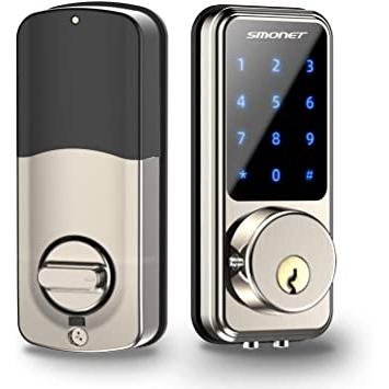 Cerradura de puerta con código IU-20, perilla de puerta electrónica con  teclado y llave, bloqueo automático, impermeable, función de paso, batería  de