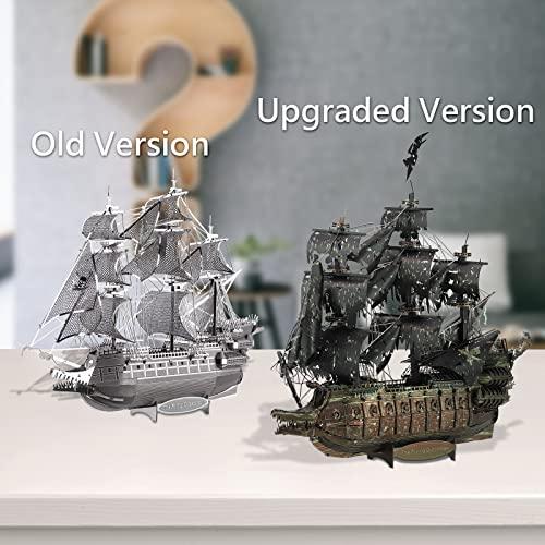 Challenging Architectural Model Kit Piececool 3D Metal Puzzles The Queen Anne's Revenge Pirate Ship DIY Model Building Blocks Sets Gifts For Teens I.887269418 Stainless Steel Model Puzzle