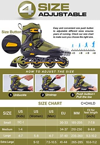 PAPAISON Adjustable Inline Skates For Kids And Adults With Full Light ...