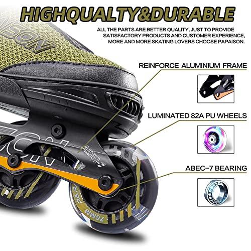 PAPAISON Adjustable Inline Skates For Kids And Adults With Full Light ...