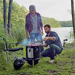 Weber Smokey Mountain Cooker 14-Inch Charcoal Smoker – Outdoor BBQ Smoker with Dual Cooking Grates, Porcelain‑Enameled Kettle  Temperature Control Dampers - Tamaño 14.5 - Nombre de estilo Smoker