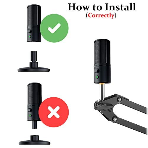 White Boom Arm For Razer Seiren X Microphone - Podcast & Streaming Mic Stand