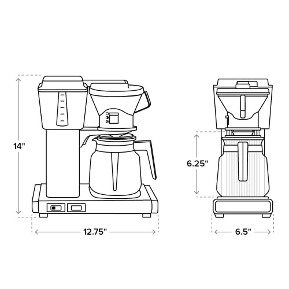 Technivorm 59691 KB Coffee Brewer, 40 oz, Brushed silver , 6.5D x 12.75W  x 14H