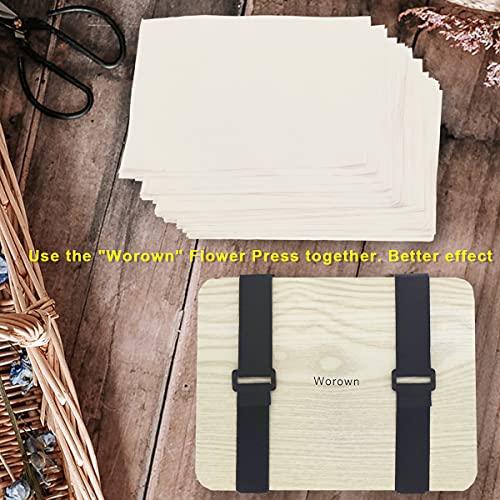 Worown 60 pcs Flower Press Refill, A5 Refill Lining Paper, Blotter
