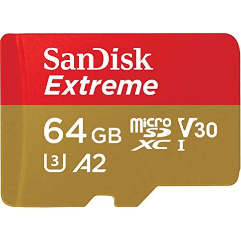 SanDisk SDSQXA2-064G-GN6MA - Tarjeta de memoria microSDXC UHS-I de 64 GB  con adaptador - hasta 160 MB/s, C10, U3, V30, 4K, A2, Micro SD