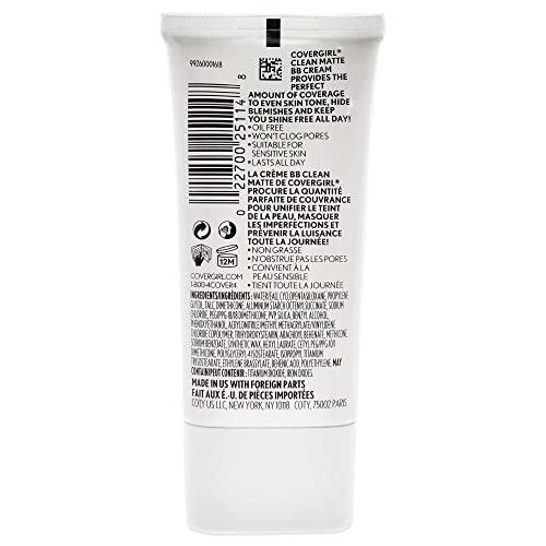 CoverGirl Clean Matte BB Cream – Für Helle Haut, Mattierend & Leicht | 0,062 Pfund