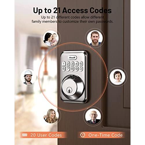 Cerradura de puerta de entrada sin llave con teclado, cerradura electrónica  inteligente, hasta 50 códigos de acceso, contraseña antimirada, fácil