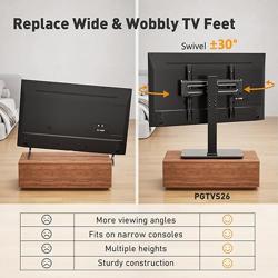 Perlegear Universal Swivel TV Stand Base for 32–70 inch TVs, Height Adjustable Table Top TV Stand Mount with Tilt, Tempered Glass Base, Holds up to 88 lbs - Tamaño 32-70 Inch